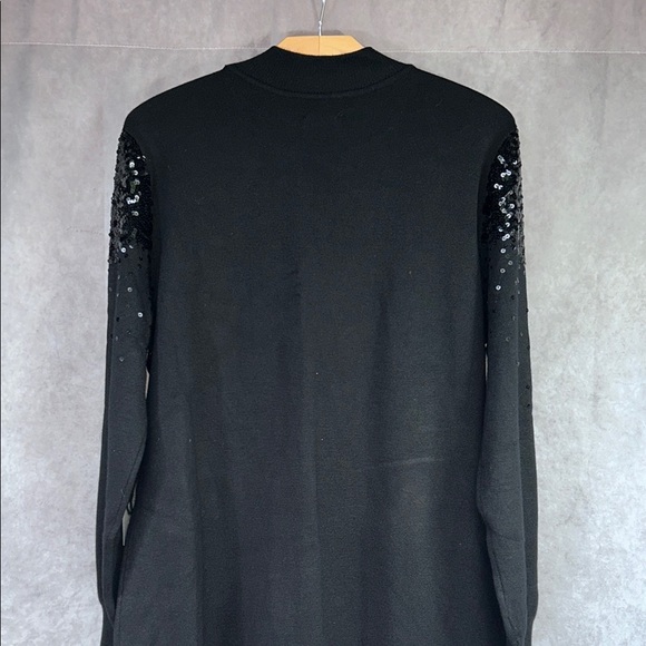 Vince Camuto NWT Sz XXL Elegant Black Sequin Dress MIDI **missing belt** - Picture 9 of 9